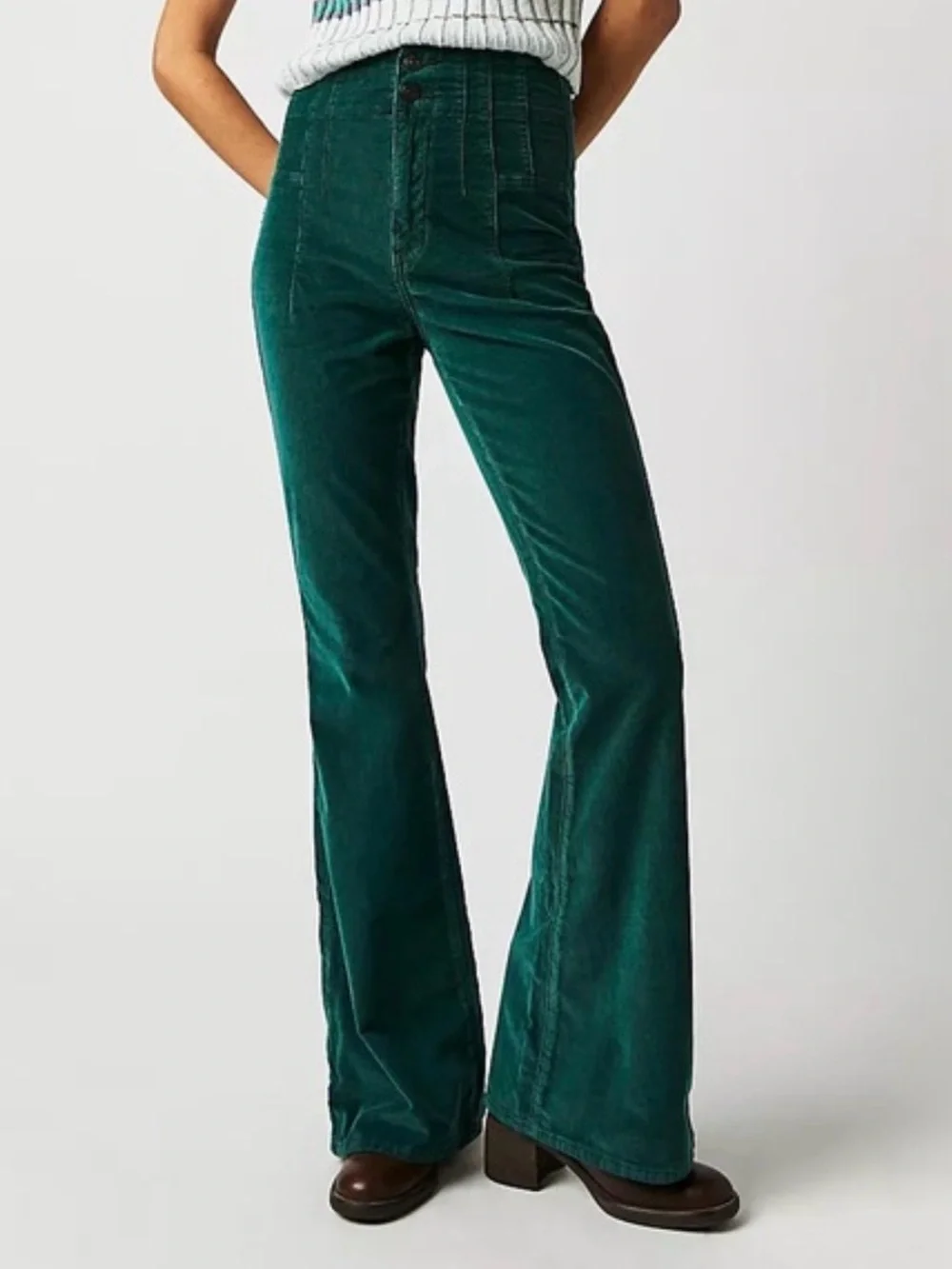 Free People We The Free Jayde High Waist Corduroy Flare Leg Pants 26